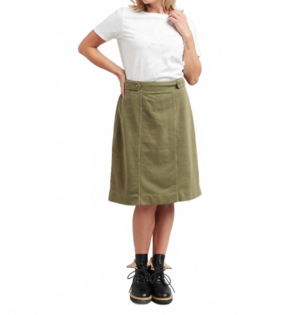 NEW DOWNEAST presley cotton midi skirt in green